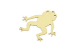 Brass Frog Charm, Raw Brass Frog Charms With 1 Loop, Findings (21x21x0.60mm) SMP2171