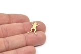 Brass Frog Charm, Raw Brass Frog Charms With 1 Loop, Findings (22x13x0.60mm) SMP2172