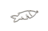 Steel Fish Charm, Stainless Steel Fish Charms With 1 Loop, Blanks, Findings (22/32x0.80mm) SMP2177