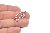 Steel Fish Charm, Stainless Steel Fish Charms With 1 Loop, Blanks, Findings (22/32x0.80mm) SMP2177