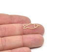 Brass Fish Charm, Raw Brass Fish Charms With 1 Loop, Blanks, Findings (22/32x0.60mm) SMP2178
