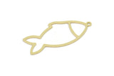 Brass Fish Charm, Raw Brass Fish Charms With 1 Loop, Blanks, Findings (22/32x0.60mm) SMP2178