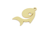 Brass Fish Charm, Raw Brass Fish Charms With 1 Loop, Blanks, Findings (15/20/30x0.60mm) SMP2181