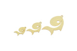 Brass Fish Charm, Raw Brass Fish Charms With 1 Loop, Blanks, Findings (15/20/30x0.60mm) SMP2181