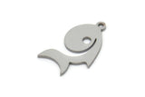 Steel Fish Charm, Stainless Steel Fish Charms With 1 Loop, Blanks, Findings (15/20/30x0.80mm) SMP2181