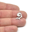 Steel Fish Charm, Stainless Steel Fish Charms With 1 Loop, Blanks, Findings (15/20/30x0.80mm) SMP2181