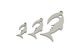 Steel Fish Charm, Stainless Steel Fish Charms With 1 Loop, Blanks, Findings (14/19/28x0.80mm) SMP2184