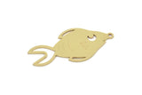 Brass Fish Charm, Raw Brass Fish Charms With 1 Loop, Findings (31x15x0.60mm) SMP2190