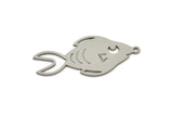 Steel Fish Charm, Stainless Steel Fish Charms With 1 Loop, Findings (31x15x0.80mm) SMP2190