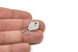 Steel Fish Charm, Stainless Steel Fish Charms With 1 Loop, Findings (31x15x0.80mm) SMP2190