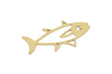 Brass Fish Charm, Raw Brass Fish Charms, Findings (30x15x0.60mm) SMP2191