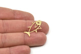 Brass Fish Charm, Raw Brass Fish Charms, Findings (30x15x0.60mm) SMP2191