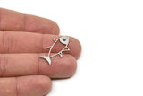 Steel Fish Charm, Stainless Steel Fish Charms, Findings (30x15x0.80mm) SMP2192
