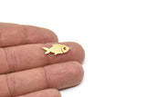 Brass Fish Charm, Raw Brass Fish Charms With 1 Loop, Findings (21/31x0.60mm) SMP2196