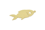 Brass Fish Charm, Raw Brass Fish Charms With 1 Loop, Findings (21/31x0.60mm) SMP2196
