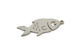 Steel Fish Charm, Stainless Steel Fish Charms, Findings (21/31x0.80mm) SMP2196