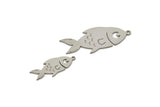 Steel Fish Charm, Stainless Steel Fish Charms, Findings (21/31x0.80mm) SMP2196