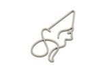 Steel Triangle Charm, Stainless Steel Cat Charms, Findings (40x18x0.80mm) SMP2197