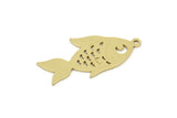 Brass Fish Charm, Raw Brass Fish Charms With 1 Loop, Findings (21/31x0.60mm) SMP2200
