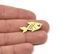 Brass Fish Charm, Raw Brass Fish Charms With 1 Loop, Findings (21/31x0.60mm) SMP2200