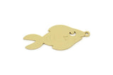 Brass Fish Charm, Raw Brass Fish Charms With 1 Loop, Findings (21/31x0.60mm) SMP2202