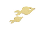 Brass Fish Charm, Raw Brass Fish Charms With 1 Loop, Findings (21/31x0.60mm) SMP2202