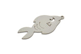 Steel Fish Charm, Stainless Steel Fish Charms, Findings (21/31x0.80mm) SMP2202
