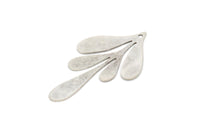 Silver Leaf Charm, 2 Antique Silver Plated Brass Leaf Charms With 1 Hole, Charm Pendants (47.5x27x0.60mm) A6232