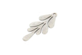 Silver Leaf Charm, 12 Antique Silver Plated Brass Leaf Charms With 1 Loop, Charm Pendants (22x9x0.60mm) SMP0460 A6886