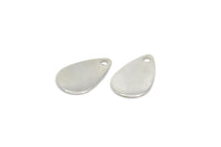 Silver Drop Charm, 12 Silver Tone Brass Drop Charms, Findings (13x8mm) Brs 1988 A0235