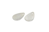 Silver Drop Charm, 12 Silver Tone Brass Drop Charms, Findings (13x8mm) Brs 1988 A0235