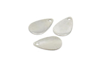 Silver Drop Charm, 12 Silver Tone Brass Drop Charms, Findings (13x8mm) Brs 1988 A0235