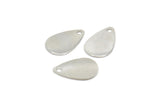 Silver Drop Charm, 12 Silver Tone Brass Drop Charms, Findings (13x8mm) Brs 1988 A0235