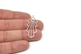 Silver Diamond Charm, 4 Antique Silver Plated Brass Diamond Shaped Charms With 1 Loop, Pendant Findings (44x16x0.80mm) SMP1106 A6281