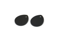 Siyah Damla Tılsımı, 1 Delikli 12 Oksitlenmiş Siyah Pirinç Damla Tılsımı, Küpeler, Bulgular (12x10x1mm) D916