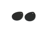Siyah Damla Tılsımı, 1 Delikli 12 Oksitlenmiş Siyah Pirinç Damla Tılsımı, Küpeler, Bulgular (12x10x1mm) D916