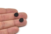 Siyah Damla Tılsımı, 1 Delikli 12 Oksitlenmiş Siyah Pirinç Damla Tılsımı, Küpeler, Bulgular (12x10x1mm) D916