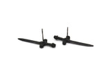 Şövalye Kılıcı Küpe, 2 Oksitlenmiş Siyah Pirinç Kılıç Küpe (33x10mm) N0248 A1177
