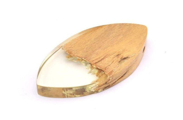 Marquise Pendant, Green Brown Marquise Pendant with 2 Holes (44x22mm) X097