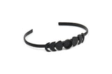Black Moon Cuff, Oxidized Black Brass Moon Phases Cuff Stone Setting With 1 Pad -  Pad Size 8mm N1143 H1206