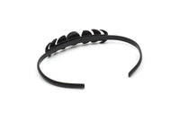 Black Moon Cuff, Oxidized Black Brass Moon Phases Cuff Stone Setting With 1 Pad -  Pad Size 8mm N1143 H1206
