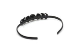 Black Moon Cuff, Oxidized Black Brass Moon Phases Cuff Stone Setting With 1 Pad -  Pad Size 8mm N1143 H1206