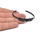 Black Moon Cuff, Oxidized Black Brass Moon Phases Cuff Stone Setting With 1 Pad -  Pad Size 8mm N1143 H1206