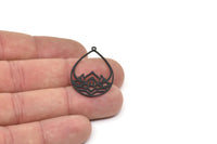 Siyah Damla Tılsımı, 1 Döngülü 2 Oksitlenmiş Siyah Pirinç Lotus Çiçeği Tılsımı, Bulgular (35x22x0,60 mm) SMP0158 A5781