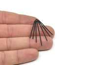 Siyah Tel Charm, 1 Döngülü 2 Oksitlenmiş Siyah Pirinç Tel Charm (43x30x1mm) D1643