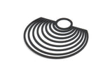Siyah Yarım Daire Charm, 1 Döngülü Oksitlenmiş Siyah Pirinç Charmlar, Küpe Parçaları (43x45x0,60 mm) A6394