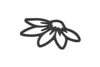 Siyah Çiçek Tılsımı, 8 Oksitlenmiş Siyah Pirinç Çiçek Tılsımı, Tılsım Kolye Uçları, Bulgular (33x22x0,60 mm) A5007