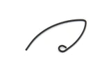 Black Earring Wires, 12 Oxidized Black Brass Earring Wires With 1 Loop (29x0.7mm) E359