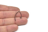 Black Earring Wires, 12 Oxidized Black Brass Earring Wires With 1 Loop (29x0.7mm) E359