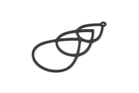 Siyah Damla Şeklinde Tılsım, 1 Döngülü 8 Oksitlenmiş Siyah Pirinç Damla Şeklinde Tılsım, Bulgular (39x19x0,60 mm) SMP0144 A5756